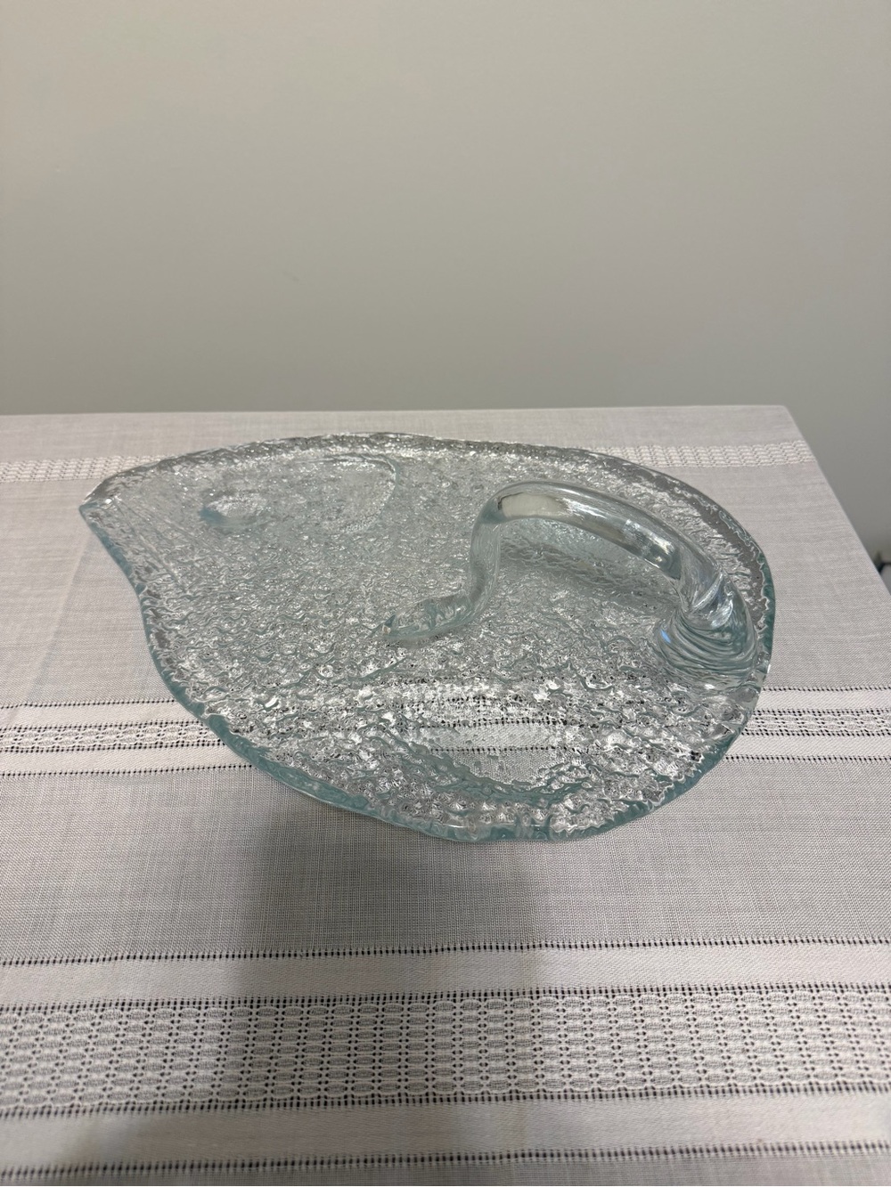 Vintage Blenko Glass Crystal Mouse Cheese Platter  (#7512) 1970s